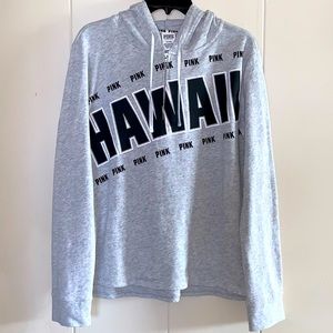 Victoria’s Secret PINK Hawaii 1/2 Zip Gray Sweatshirt Size M